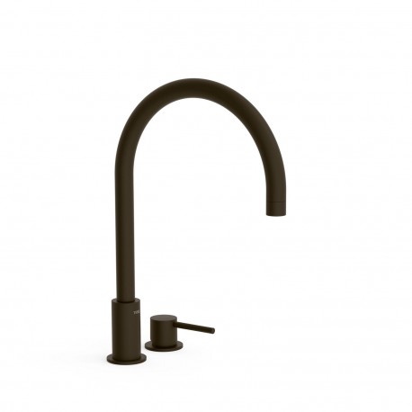 Lavabo mitigeur haut sur gorge Noir Bronze STUDY - TRES 26110502KMB