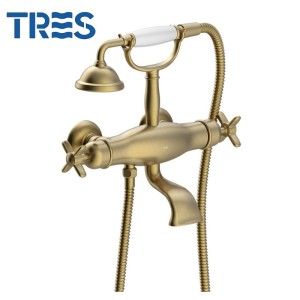 Mélangeur Bain‑douche thermostatique Laiton Vieilli Mat  - TRES 24217609LM