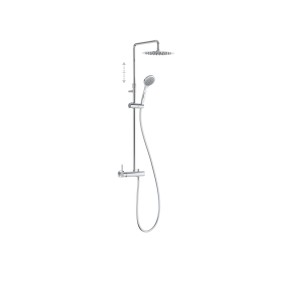 Ensemble mitigeur douche Douche fixe diam 250 mm à rotule Chromé - TRES 08119703 