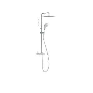 Ensemble mitigeur douche Douche fixe 250x250 mm à rotule Chromé - TRES 08119704 
