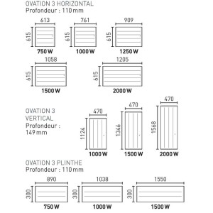 Radiateur électrique Aluminium THERMOR OVATION 3 Blanc 750W Horizontal 