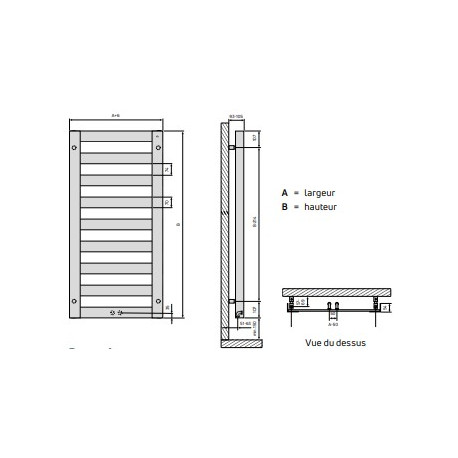 Sèche serviettes eau chaude RASP 773W Noir Mat - FINIMETAL RA06159016S0029