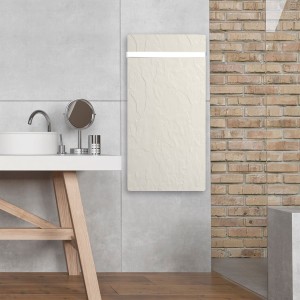 Sèche-serviettes à inertie TACTILO Vertical Blanc Quartz 1000W - Valderoma BZ10BLA