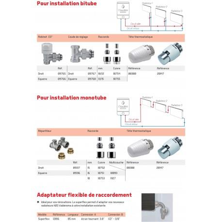 Radiateur chauffage central H2O DK33 Horizontal Terre Lunaire 2500W - VALDEROMA 16250033