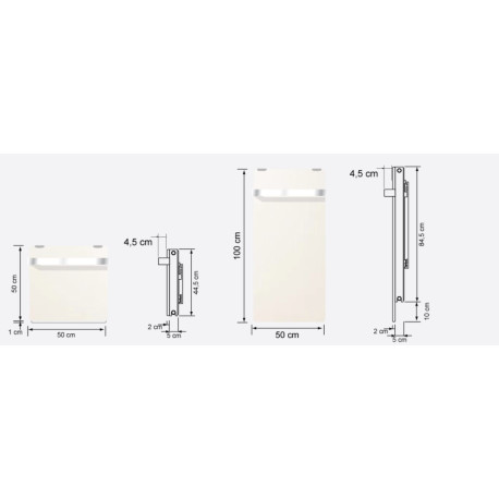 Sèche-serviette H2O DK11 Vertical Natura Noir 850W - VALDEROMA 18085011B