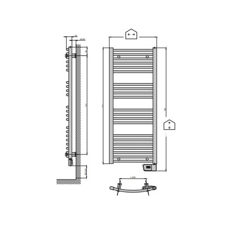 Sèche serviettes cintré électrique BANGA 750W Blanc - FINIMETAL BA2650SEA