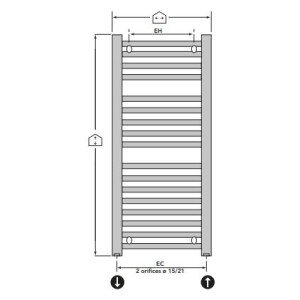 Sèche serviettes eau chaude TAHITI SURF 585W Chromé - FINIMETAL TC10SEC_60