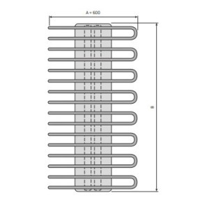 Sèche serviettes eau chaude SANAGA 1167W - FINIMETAL SA51260CWTBT