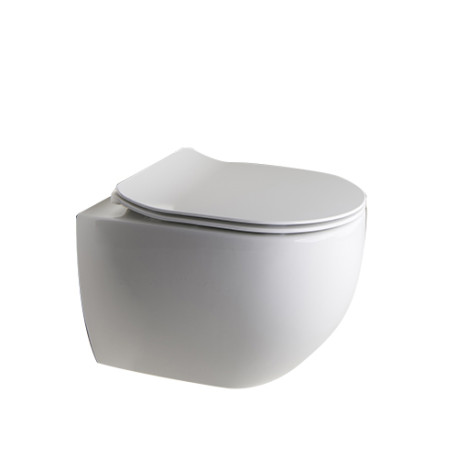 Bloc Wc Mini  Ciotola Suspendu Avec Abattant Sc  No Rim White Mat Robinetterie WC - CRISTINA ONDYNA WCI329124 WCI329124CRISTINA 