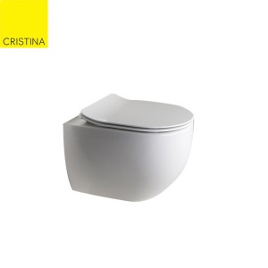 Bloc Wc Mini  Ciotola Suspendu Avec Abattant Sc  No Rim White Mat Robinetterie WC - CRISTINA ONDYNA WCI329124 WCI329124CRISTINA 