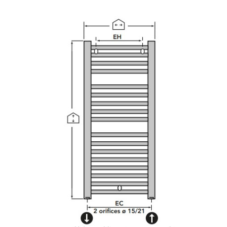Sèche serviettes eau chaude TAHITI - FINIMETAL