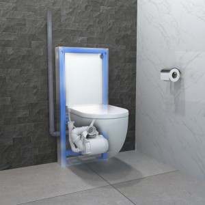 Cuvette suspendue avec broyeur intégré Enduit Blanc - WATERMATIC W40 Silence