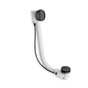 Vidage Baignoire à câble 57cm automatique Chromé Noir Brossé - CRISTINA ONDYNA VB41775