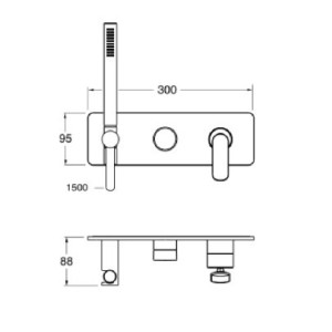 Façade mitigeur bain/douche 2 sorties chromé - CRISTINA ONDYNA FL60251