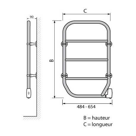 Sèche-serviettes electrique LVI - NILA 80W Chromé - 3834089