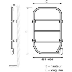 Sèche-serviettes electrique LVI - NILA 80W Chromé - 3834089