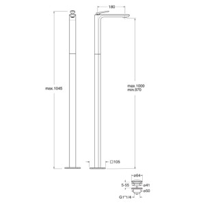 Mitigeur lavabo monocolonne avec vidage Up & Down Métal Brossé FOIL - CRISTINA ONDYNA FL29077