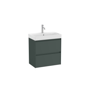 Meuble 2 tiroirs et lavabo Vert Mat Unik Ona - Roca A851684513