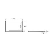 Receveur de douche 1200X800 Noir Aquos - ROCA AP6014B032001400