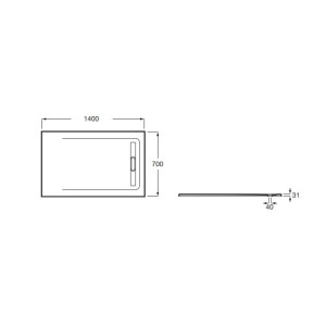 Receveur de douche 1400X700 Noir Aquos - ROCA AP6015782BC01400