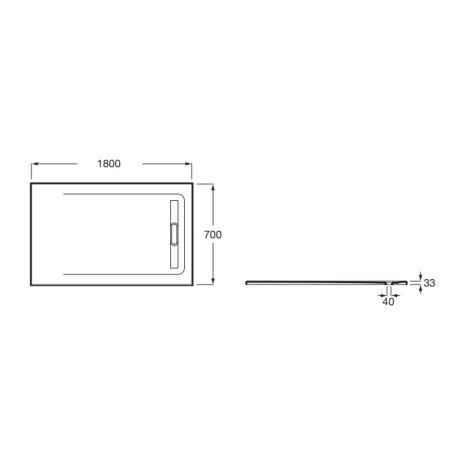 Receveur de douche 1800X700 Blanc Aquos - ROCA AP6017082BC01100