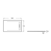 Receveur de douche 1800X700 Blanc Aquos - ROCA AP6017082BC01100