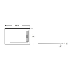Receveur de douche 1800X700 Gris Ardoise Aquos - ROCA AP6017082BC01200