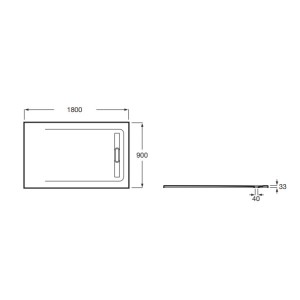 Receveur de douche 1800X900 Noir Aquos - ROCA AP60170838401400