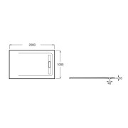 Receveur de douche 2000X1000 Noir Aquos - ROCA AP6017D03E801400