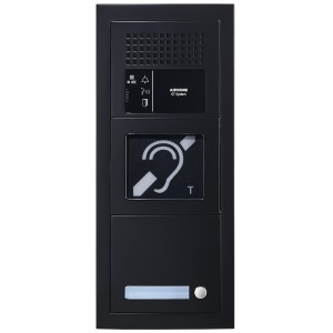 Platine audio modulaire, 1 appel, finition noir, BM & emplacement Vigik 200470 - AIPHONE GTBAH1PB 