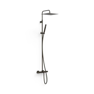Ensemble de robinet thermostatique mural à 3 voies pour baignoire et douche Noir bronze - TRES 19031205KMB 