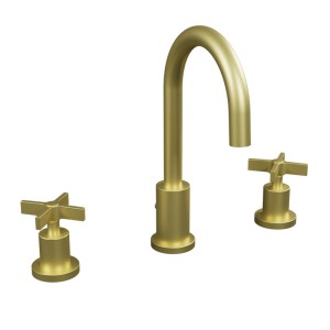 Mélangeur lavabo 3 trous Or Brossé Cross Road - CRISTINA ONDYNA CR20596P