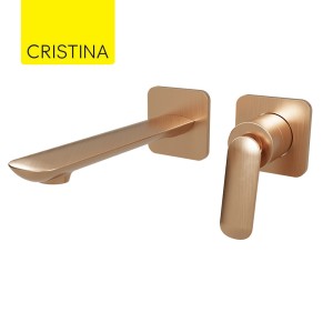 Façade mitigeur lavabo encastré 2 trous Or Rose Brossé Foil - CRISTINA ONDYNA FL25734P