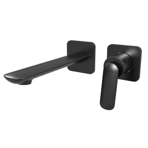 Façade mitigeur lavabo encastré 2 trous Chromé Noir Brossé Foil - CRISTINA ONDYNA FL25775