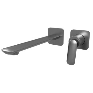 Façade mitigeur lavabo large encastré 2 trous Métal Brossé Foil - CRISTINA ONDYNA FL25977