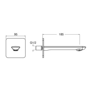 Bec de remplissage de baignoire Or Brossé Foil - CRISTINA ONDYNA FL48496P