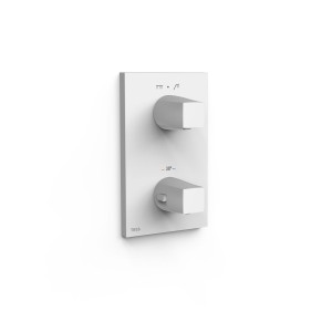 Pièce apparente pour boîtier encastré Therm-box 2 voies Blanc mat - TRES 21125001BM 