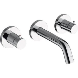 LAVABO MURAL TRIVERDE 3 TROUS ENCASTRE CHROME+ Vidage Up&Down - CRISTINA ONDYNA PI23251