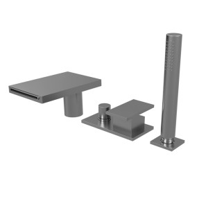 Ensemble mitigeur bain douche sur gorge Métal Brossé Tabula - CRISTINA ONDYNA TA18177