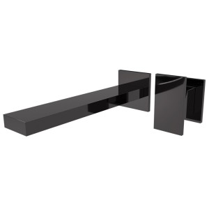 Façade mitigeur lavabo 2 trous murale encastrée Chromé Noir Tabula - CRISTINA ONDYNA TA25972