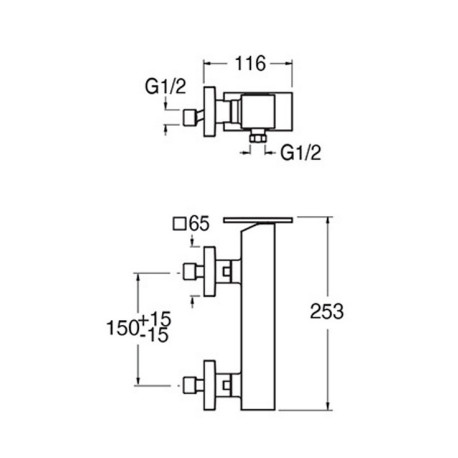 Mitigeur douche mural Blanc Mat Tabula - CRISTINA ONDYNA TA40124