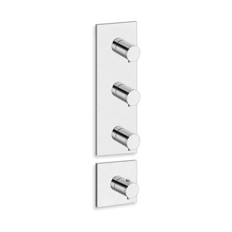 FACADE EXTERNE TRIVERDE  3 SORTIES POUR MECANISME PD70300 CHROME - CRISTINA ONDYNA XT88351