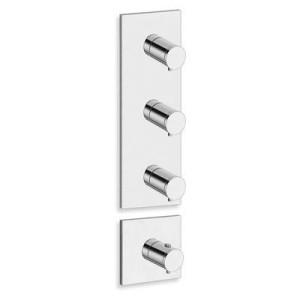 FACADE EXTERNE TRIVERDE  3 SORTIES POUR MECANISME PD70300 CHROME - CRISTINA ONDYNA XT88351