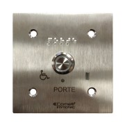 Bouton Sonore + Led Monté Sur Façade Inox 100X100 Gravée Porte Braille - COMELIT BP/408L 