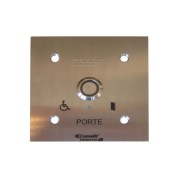 Bouton Sonore + Led Monté Sur Façade Inox 100X100 Gravée Porte Braille - COMELIT BP/308L 