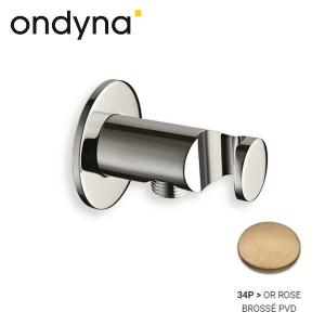 Applique Prise D'Eau Ronde Or Rose Brosse HYDROTHERAPIE - CRISTINA ONDYNA PD44634P