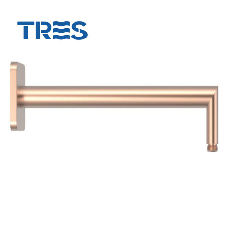 Bras mural pour pommeau de douche Or Rose Mat 24K - TRES 13462104OPM