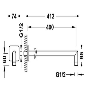 Bras mural pour pommeau de douche Or Rose Mat 24K - TRES 13462104OPM