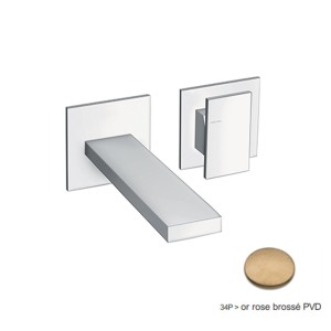Façade Mitigeur Lavabo Murale Tabula Or Rose Brossé - CRISTINA ONDYNA TA25734P