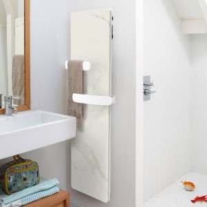 Sèche-serviettes électrique KERAMOS HUG Nativ 1000W Marbre blanc - INTUIS SIGNATURE K164713